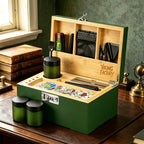 Forest Green Bamboo Stash Box Gift Set