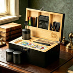 Midnight Black Bamboo Stash Box Gift Set