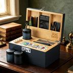 Slate Blue Bamboo Stash Box Gift Set