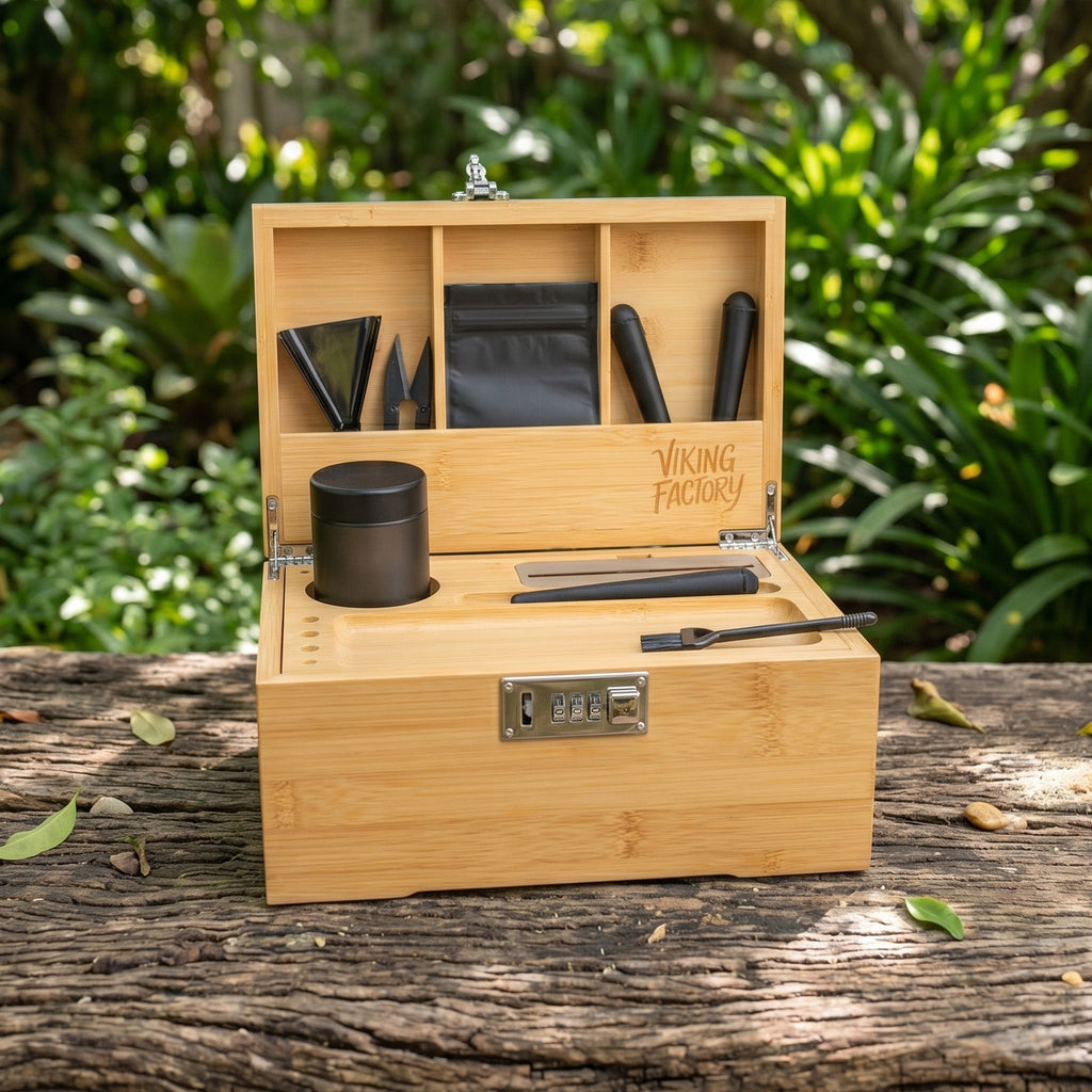 Natural Bamboo Stash Box Gift Set