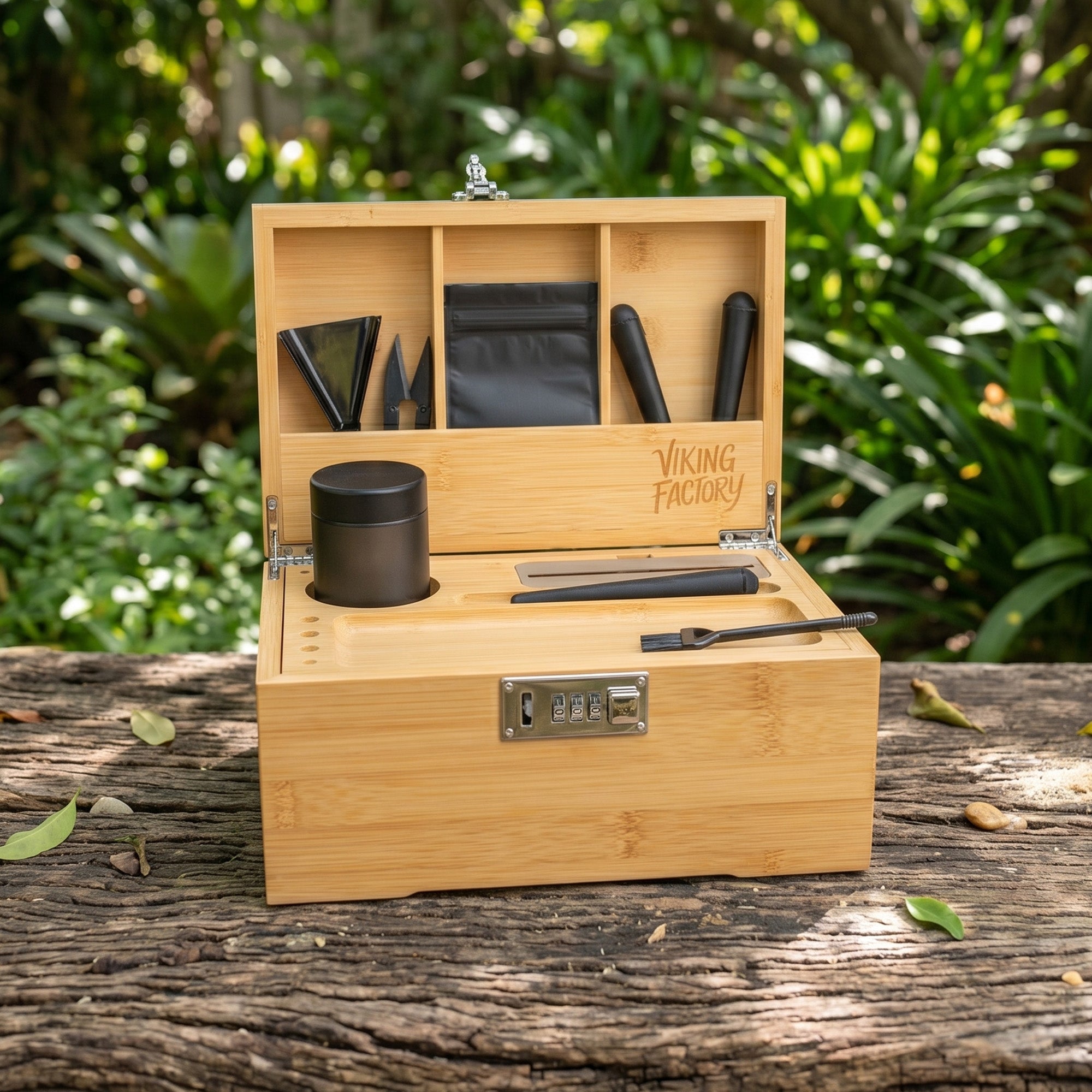 Natural Bamboo Stash Box Gift Set
