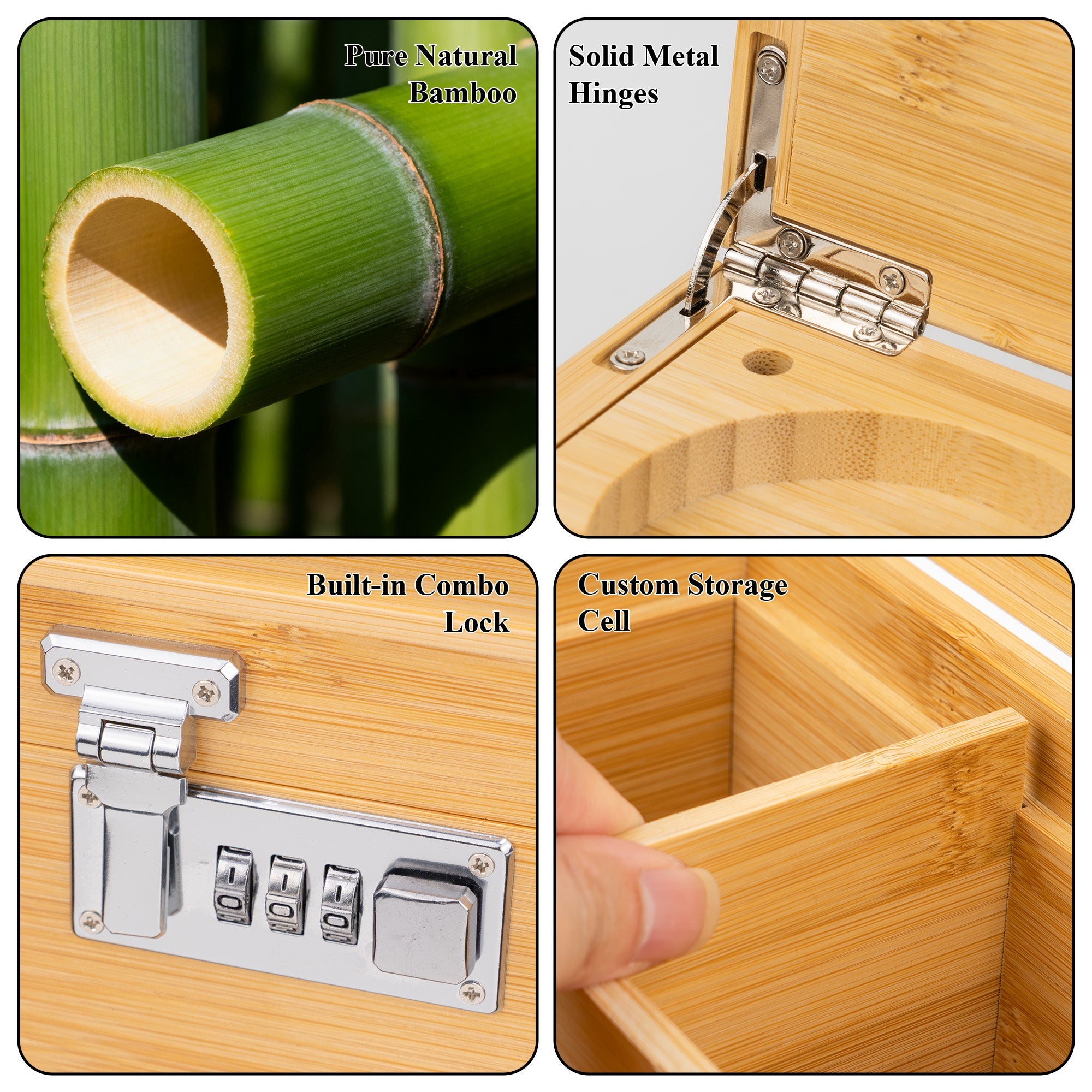 Natural Bamboo Stash Box Gift Set