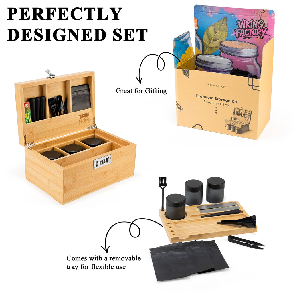 Natural Bamboo Stash Box Gift Set