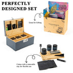 Slate Blue Bamboo Stash Box Gift Set