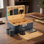 Slate Blue Bamboo Stash Box Gift Set