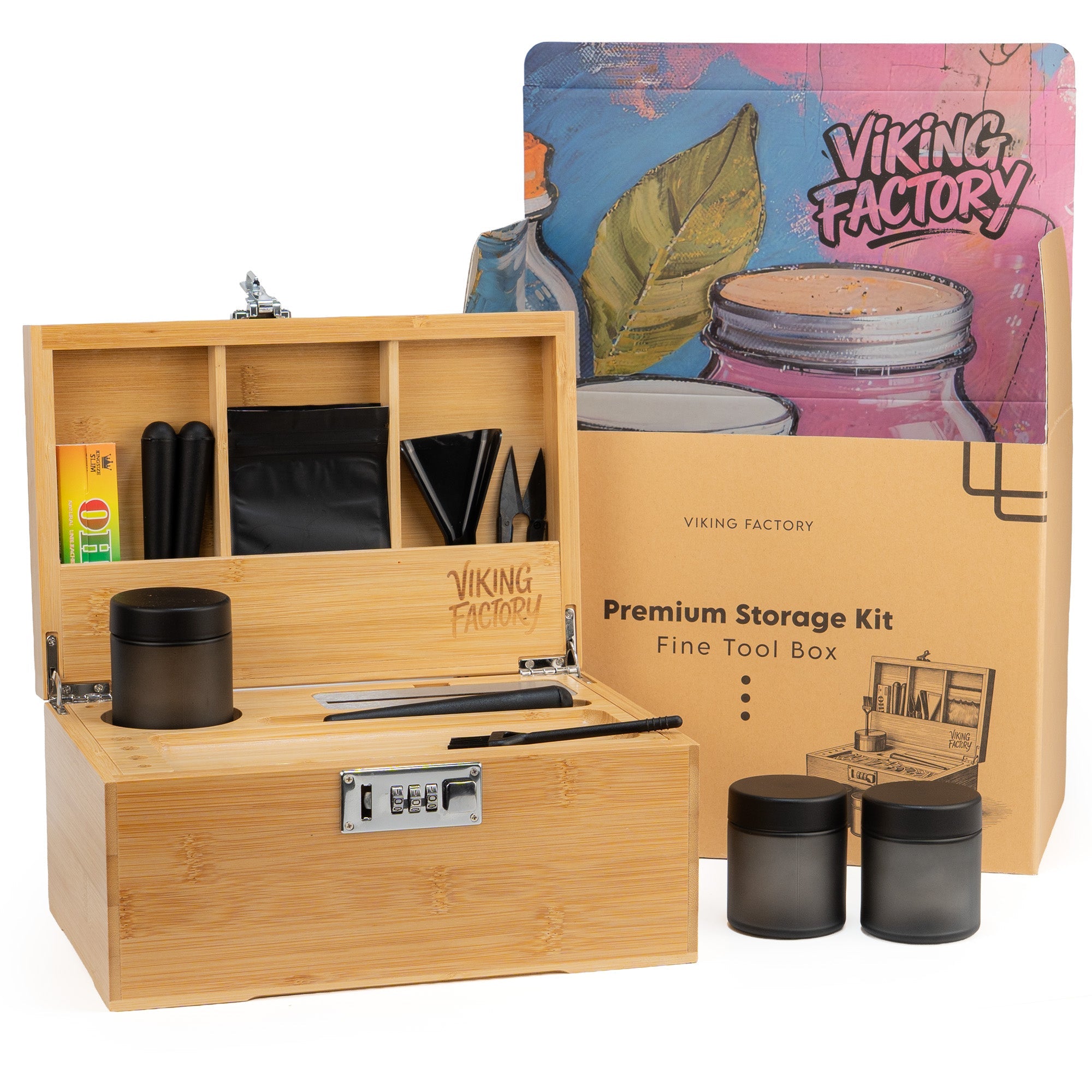 Natural Bamboo Stash Box Gift Set