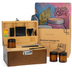 Walnut Brown Bamboo Stash Box Gift Set