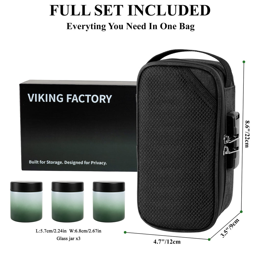 Black Smell-Proof Stash Bag Gift Set