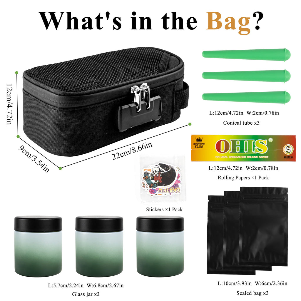 Black Smell-Proof Stash Bag Gift Set